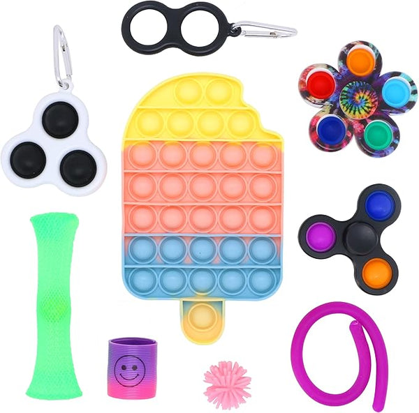 Fidget Toys Pack for Kids & Adults β Sensory Stress Relief Toys for Anxiety, Focus, ADHD, Autism & Desk Relaxation β Portable Fidget Toy Set
