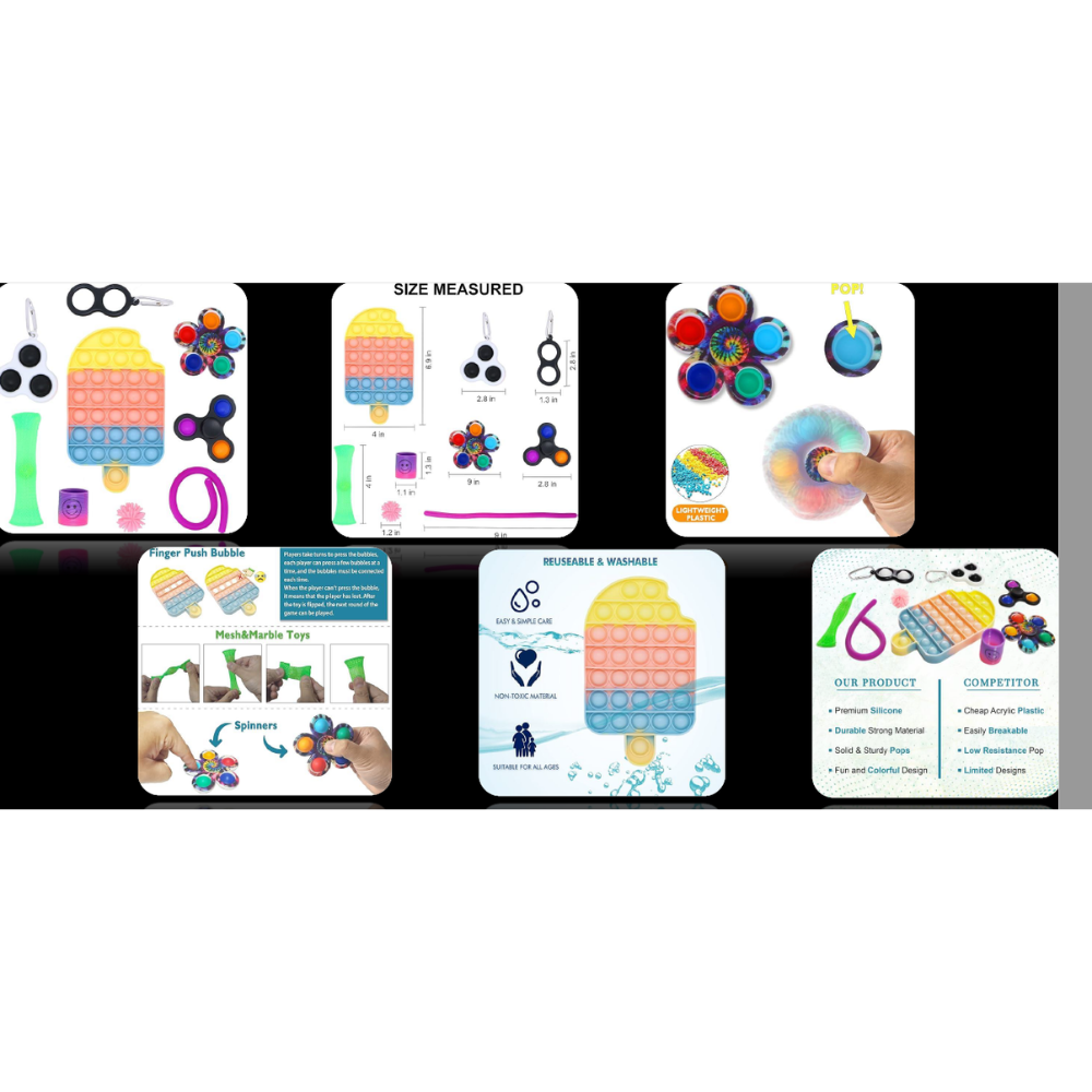 Fidget Toys Pack for Kids & Adults – Sensory Stress Relief Toys for Anxiety, Focus, ADHD, Autism & Desk Relaxation – Portable Fidget Toy Set