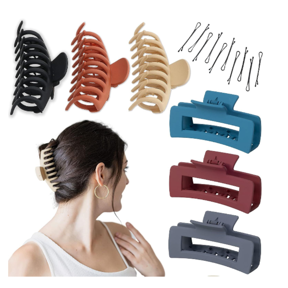 Large Claw Clips for Women – Strong Hold Hair Clips for Thick Thin Curly Hair – Matte Non Slip Jaw Clips Hair Accessories for Everyday Styling