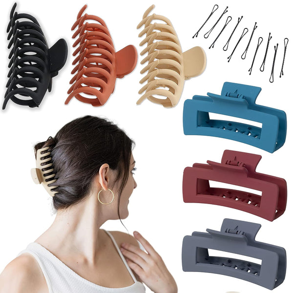 Large Claw Clips for Women – Strong Hold Hair Clips for Thick Thin Curly Hair – Matte Non Slip Jaw Clips Hair Accessories for Everyday Styling